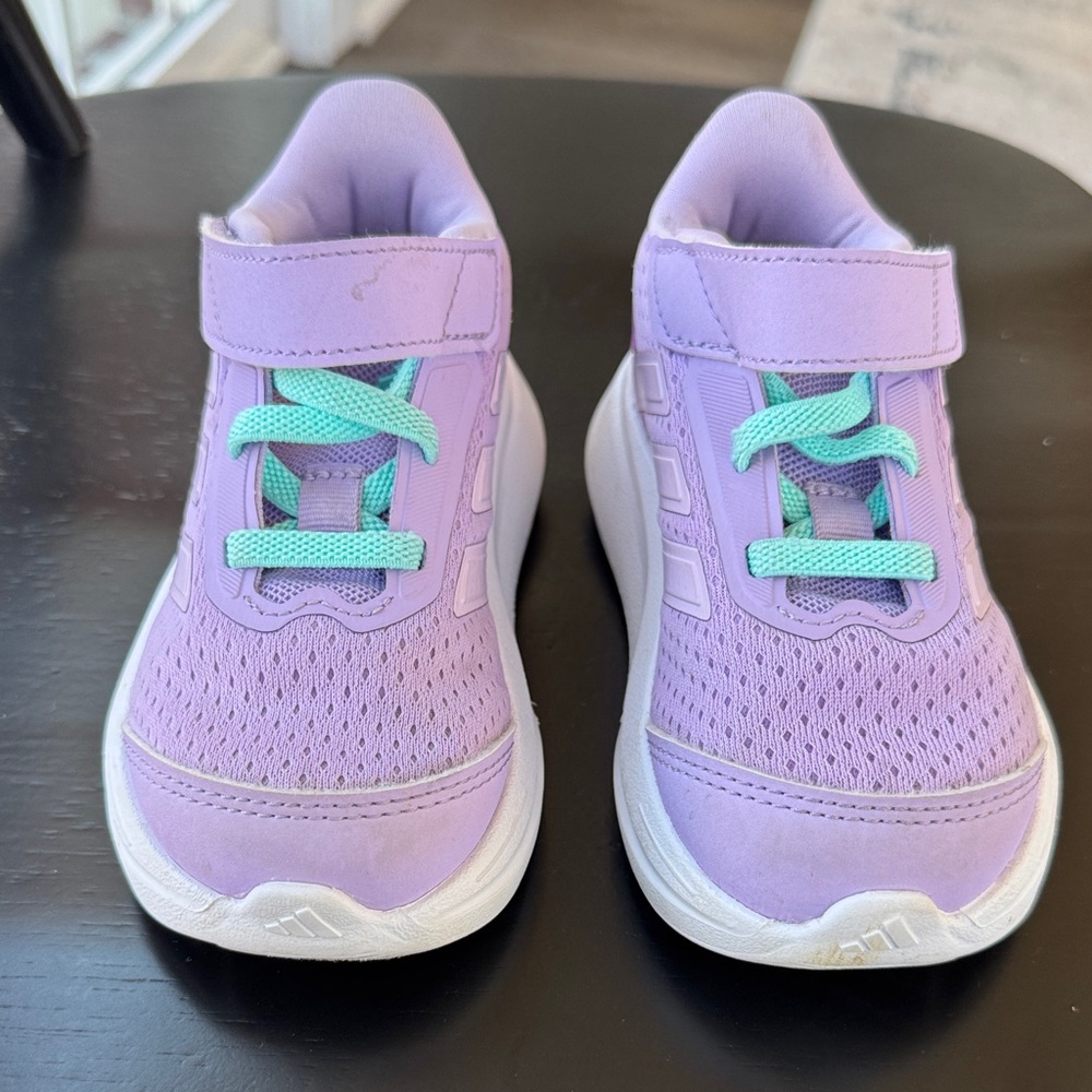 adidas Kids Lavender Sneakers with Mint Laces